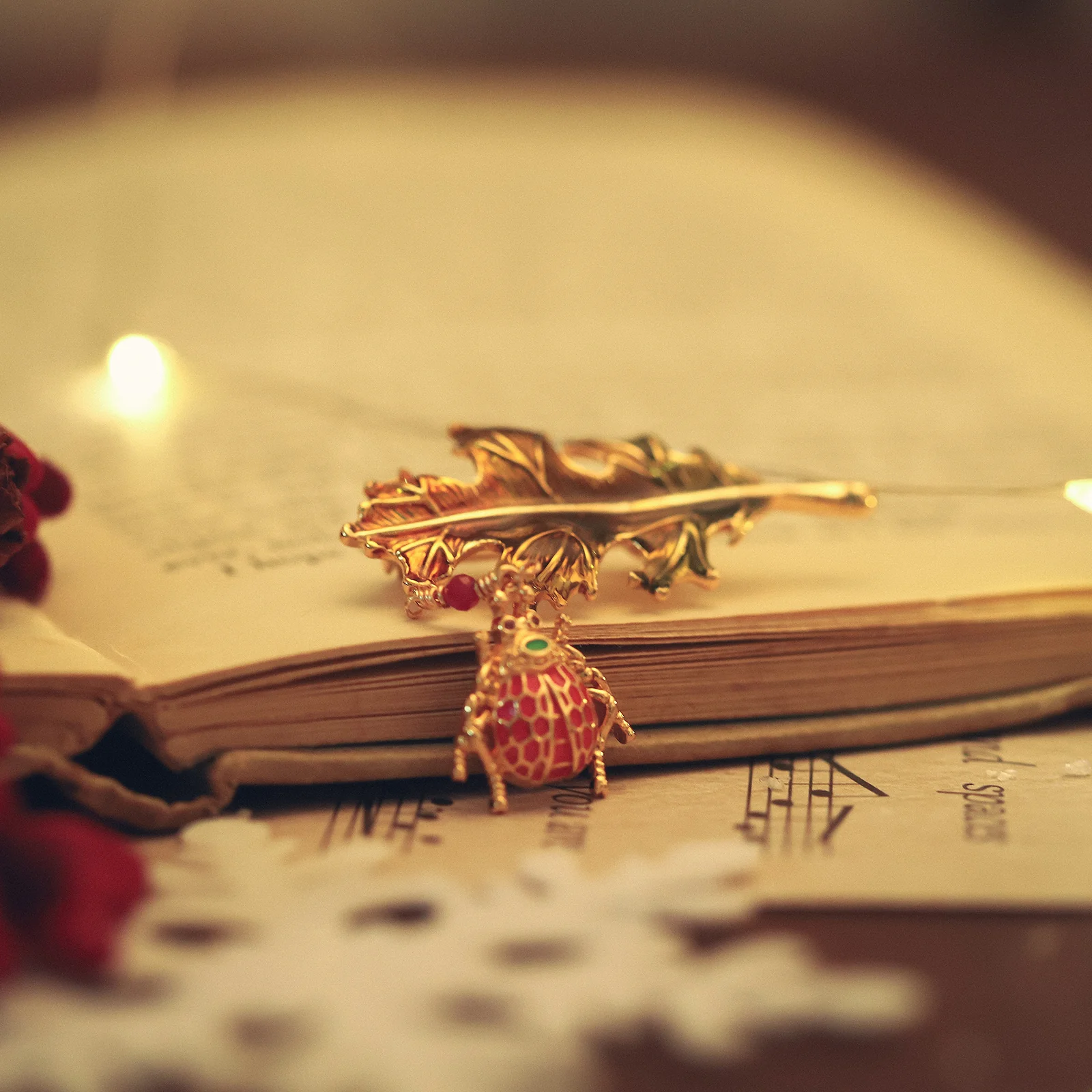 Ladybug Leaf Brooch - Image 8