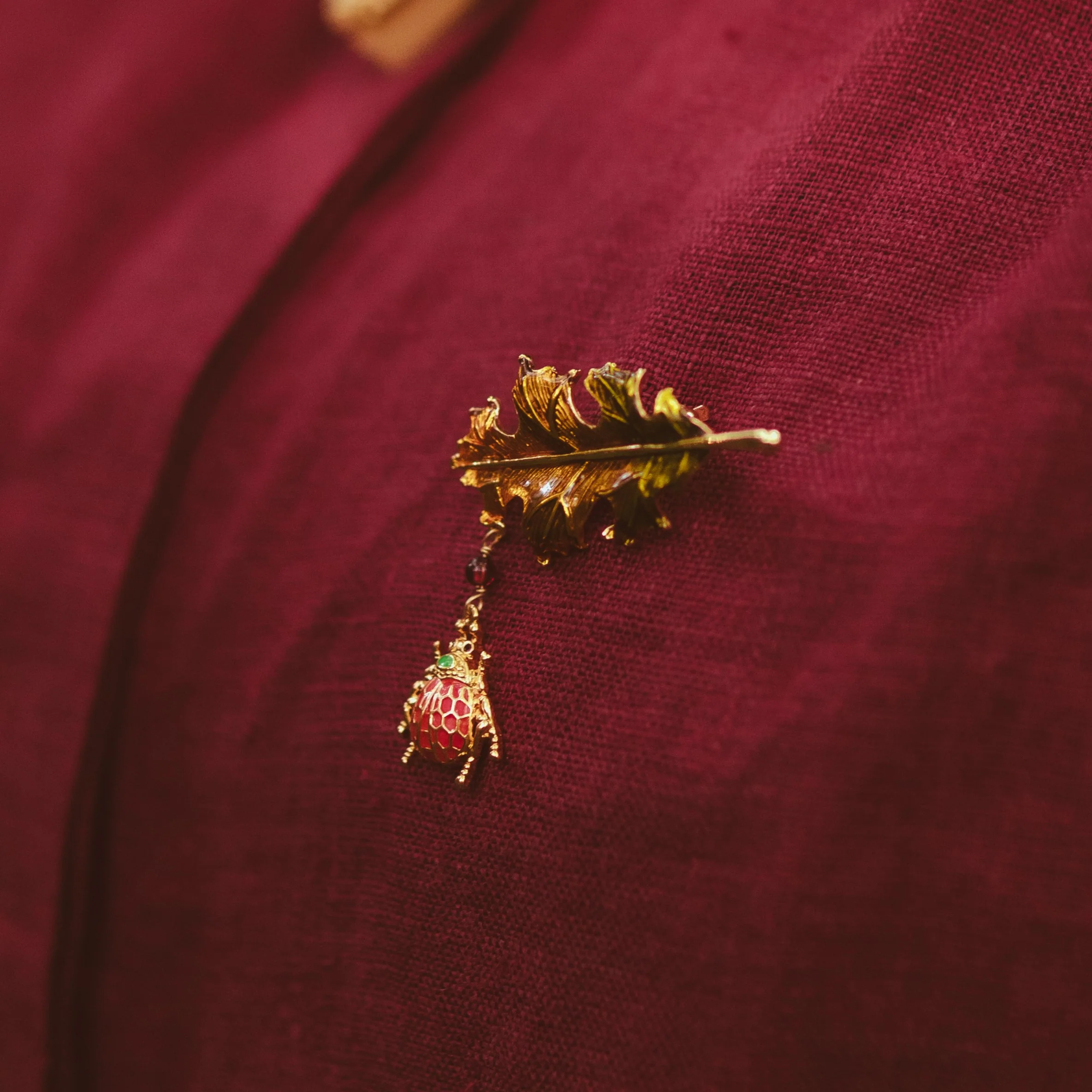 Ladybug Leaf Brooch - Image 9