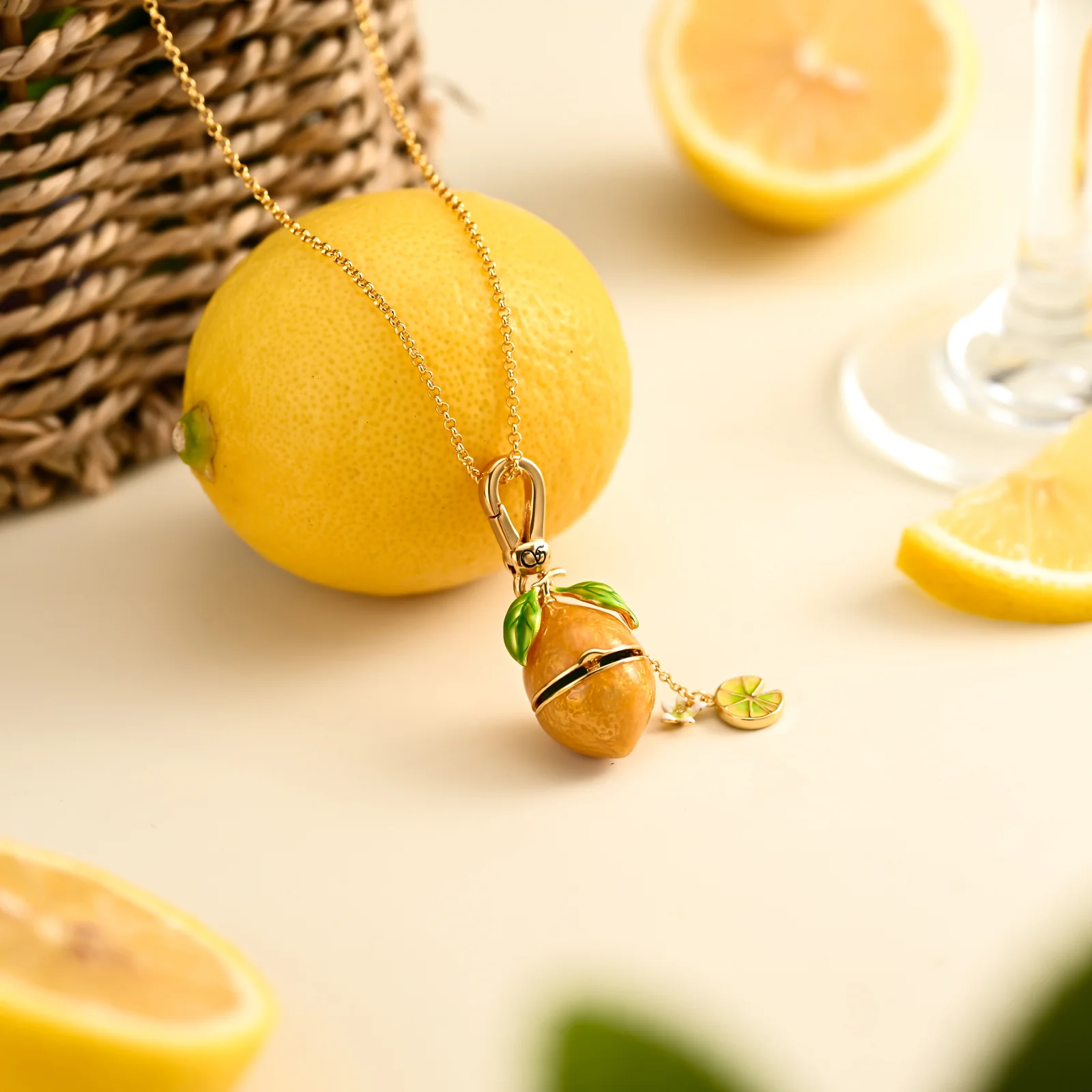 Lemon Locket Pendant Necklace - Image 4