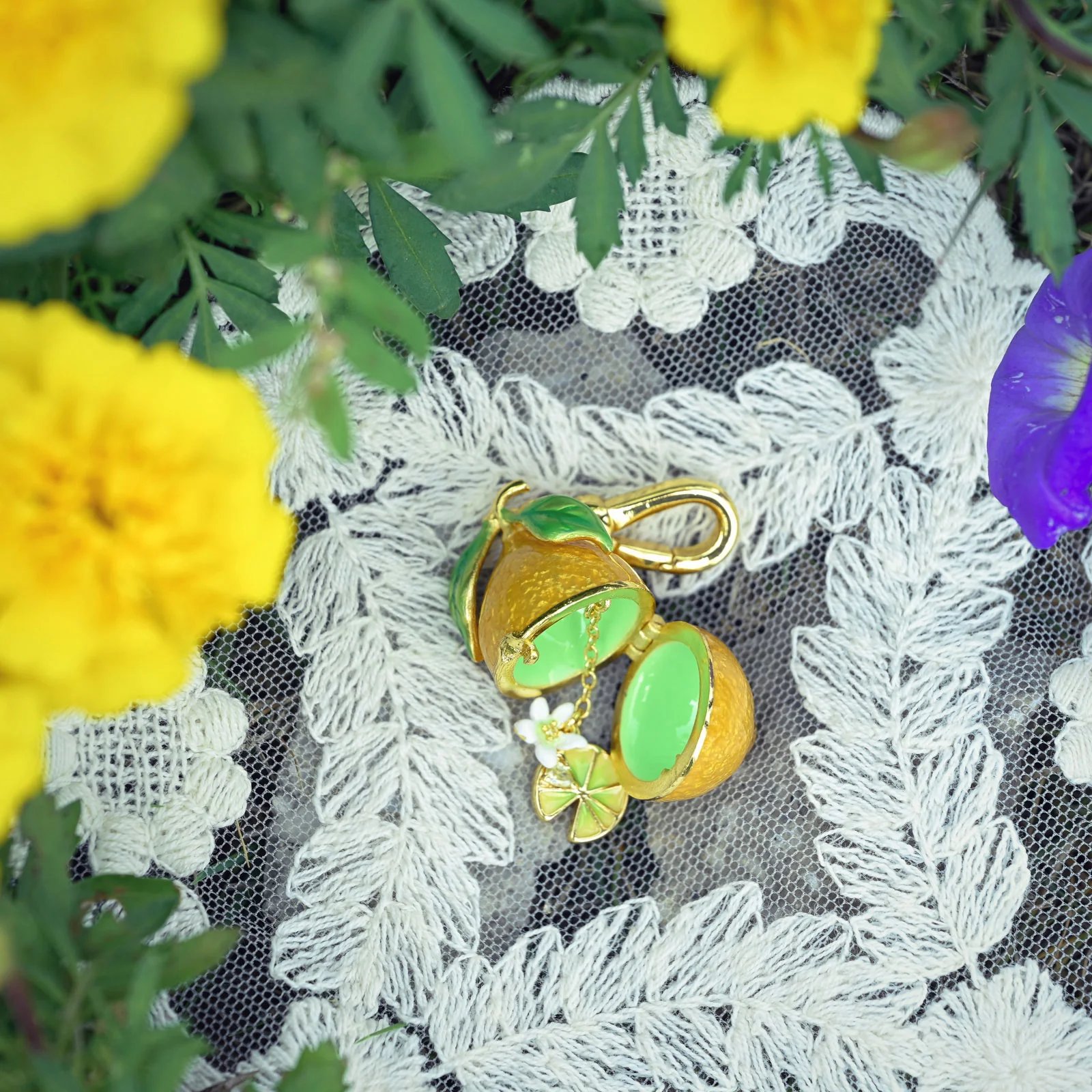 Lemon Locket Pendant Necklace - Image 9