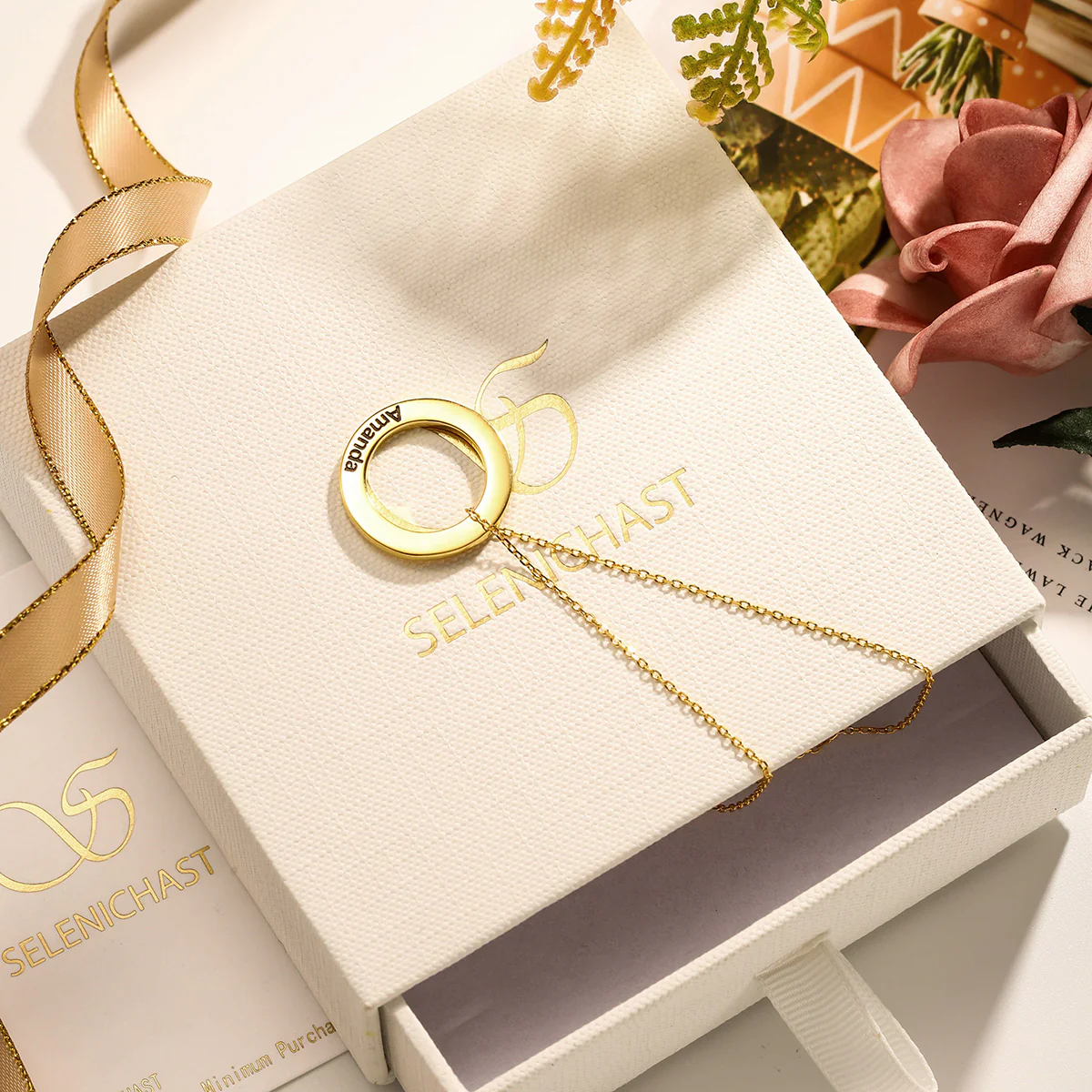 Linked Circle Custom Name Necklace - Image 7