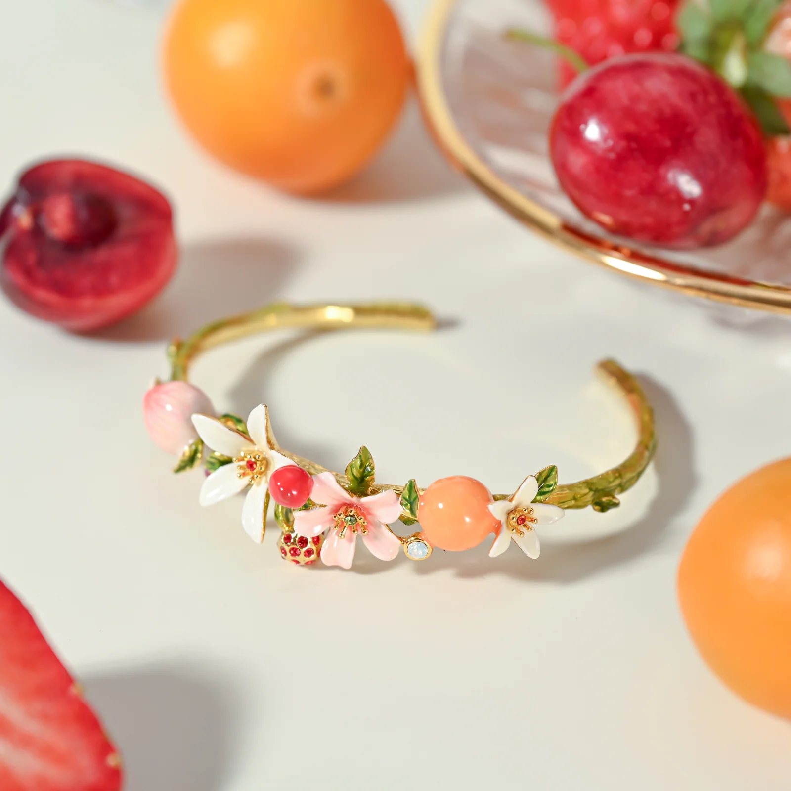 Orange Cherry Flower Cuff - Image 3