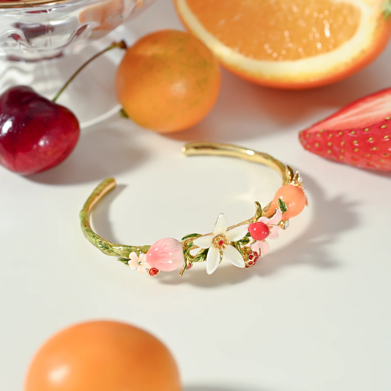 Orange Cherry Flower Cuff - Image 4