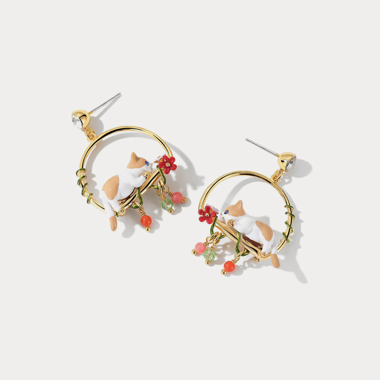 Orange Cat Earrings - Image 4