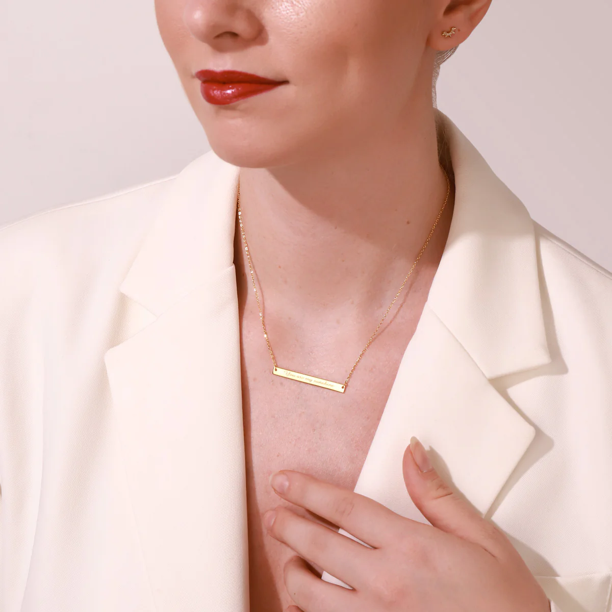 Serif Custom Sentence Tag Chain Necklace - Image 3