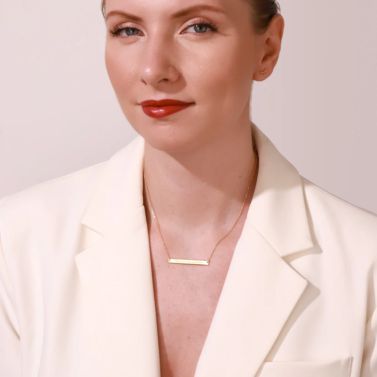 Serif Custom Sentence Tag Chain Necklace - Image 4