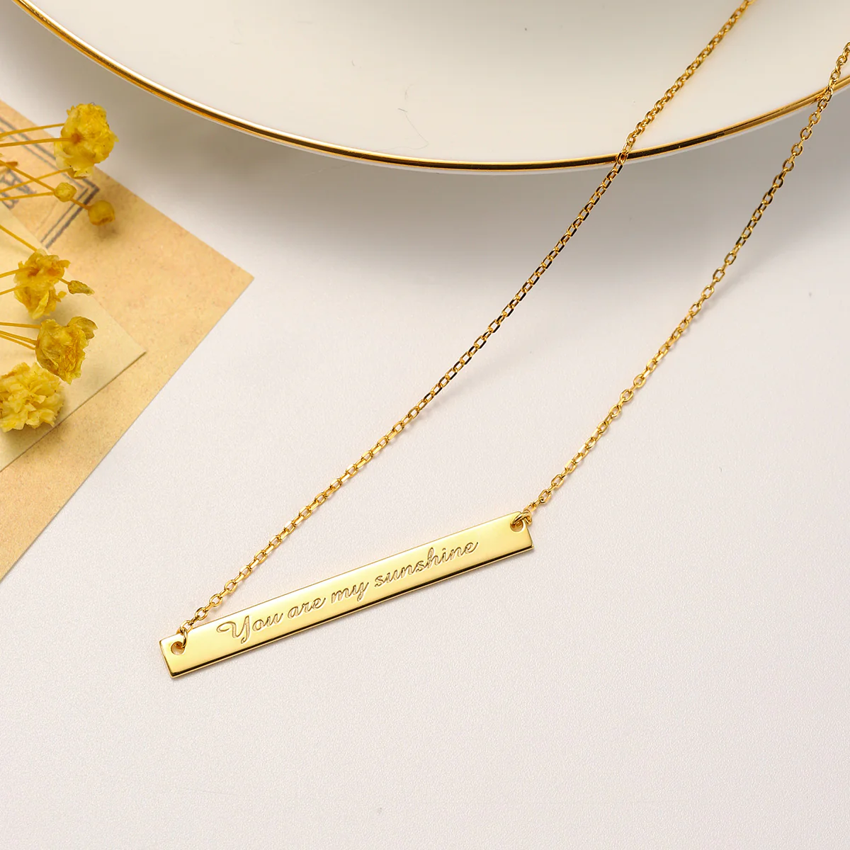 Serif Custom Sentence Tag Chain Necklace - Image 6