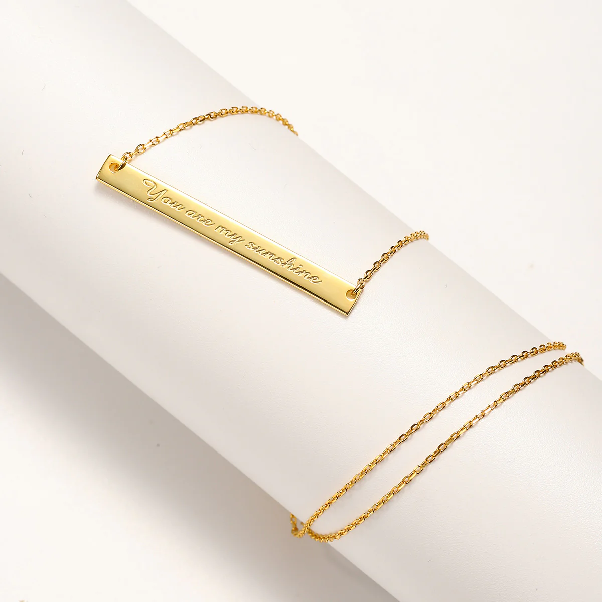 Serif Custom Sentence Tag Chain Necklace - Image 8