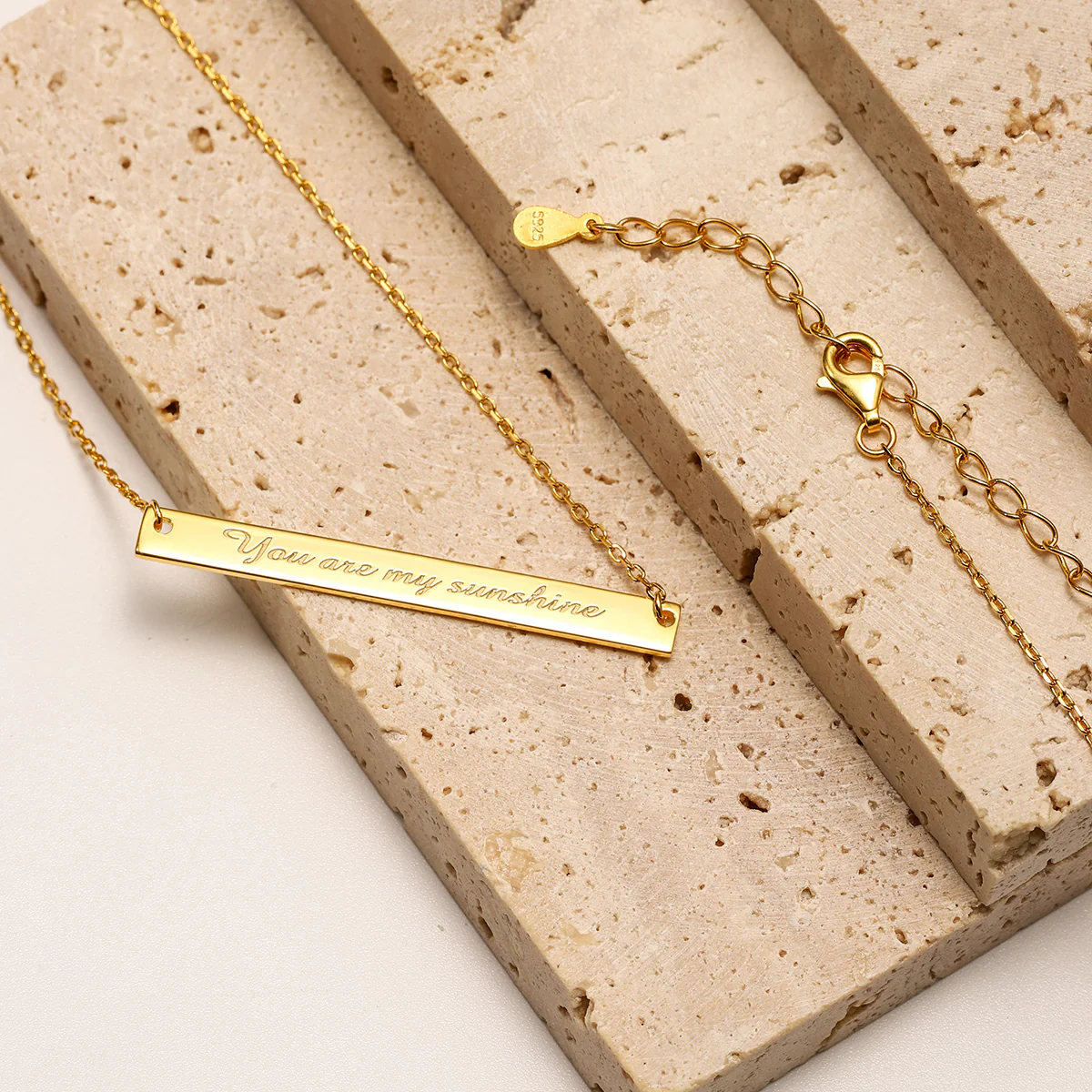 Serif Custom Sentence Tag Chain Necklace - Image 9