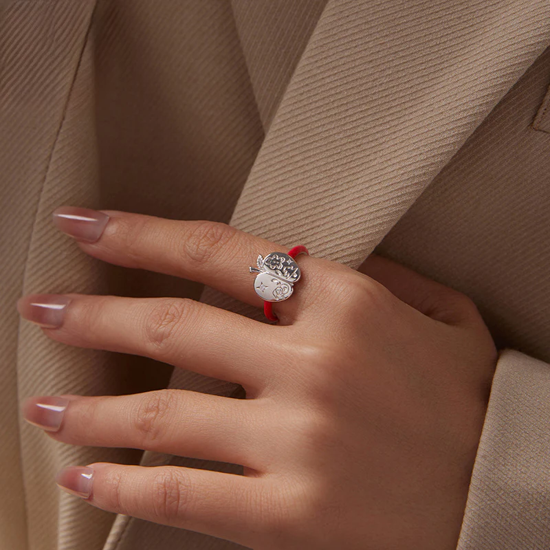 Silver Christmas Apple Ring - Image 3