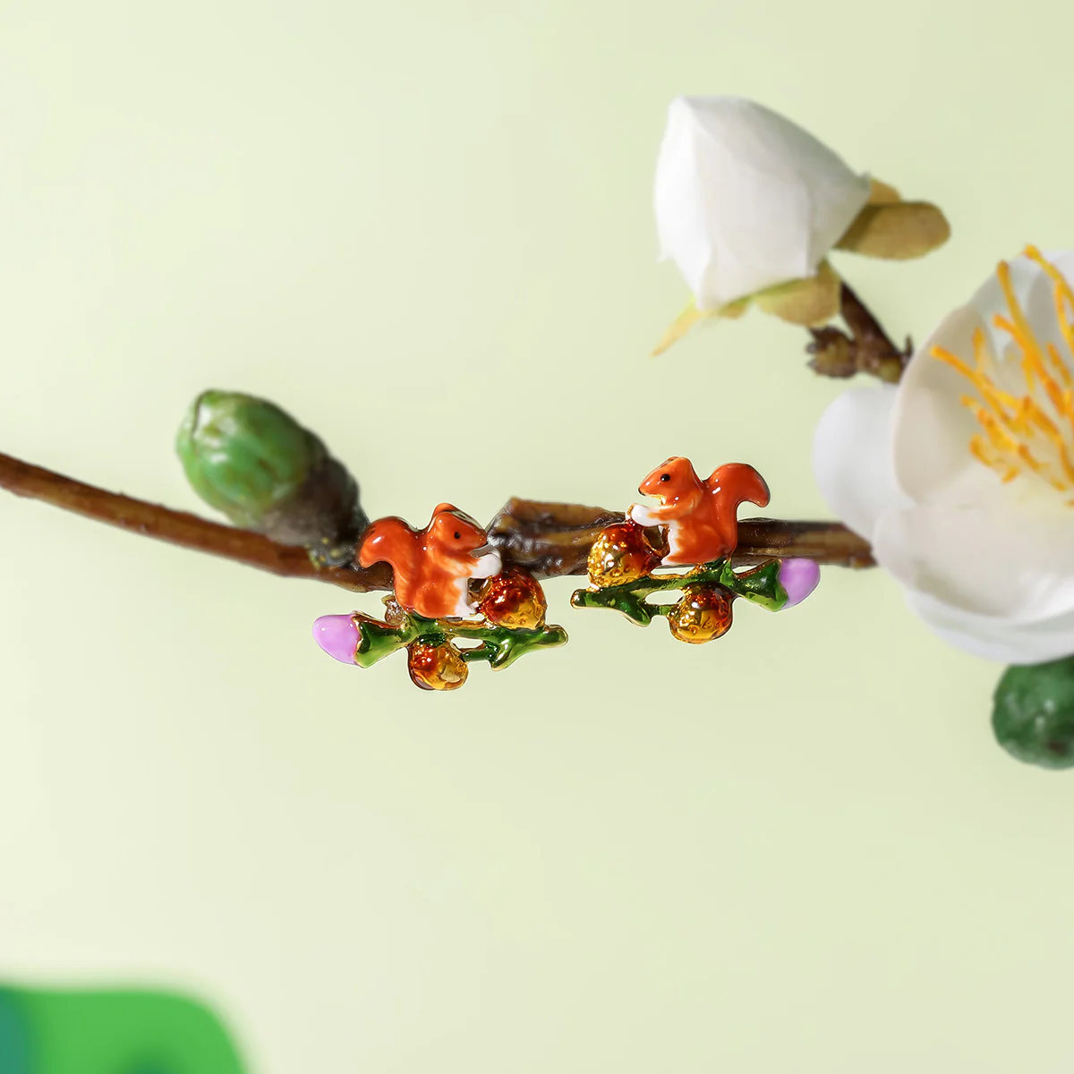 Squirrel Enamel Earrings - Image 4