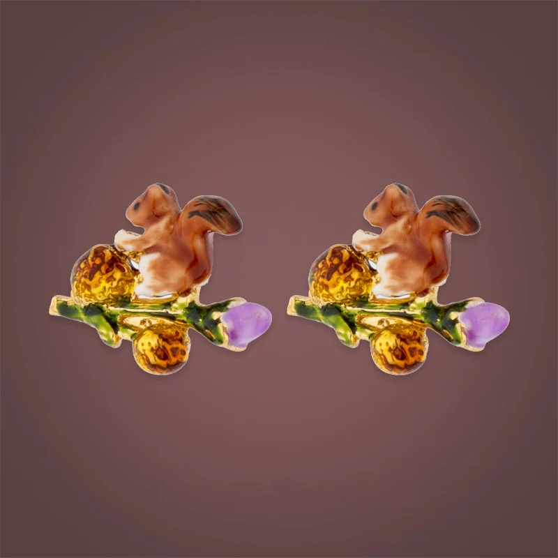 Squirrel Enamel Earrings - Image 7